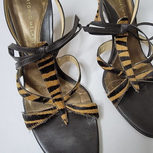 Antonio Melani Panther 12D Faux Fur Bow Heels Size 8.5 - Picture 9 of 11